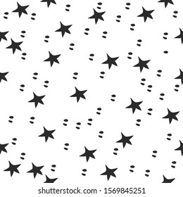 Seamless Pattern With Stars. Scandinavian Style. Vector Illustration