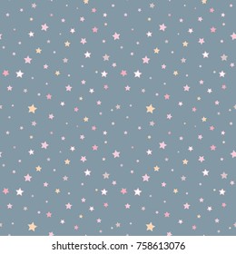Seamless Pattern of Stars Scattering on Deep Blue Background