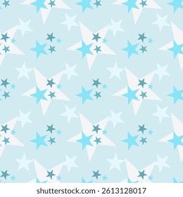 Seamless pattern with stars, tiles, fabric, paper, wrapping, decoration and etc. Abstract background.