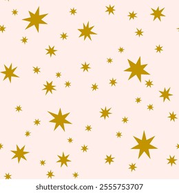 Seamless pattern with stars. Vector cartoon illustration