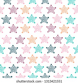 seamless pattern with stars, vector illustration on white background