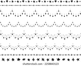 Seamless pattern with stars. Vector illustration.
Line star glitter shine of doodle set.
Hand drawn illustration.
 