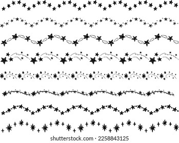Seamless pattern with stars. Vector illustration.
Line star glitter shine of doodle set.
Hand drawn illustration.
 