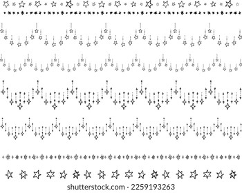 Seamless pattern with stars. Vector illustration.
Line star glitter shine of doodle set.
Hand drawn illustration.
 