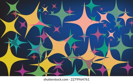patrón transparente con estrellas Imagen vectorial de varias formas de estrellas para el fondo.