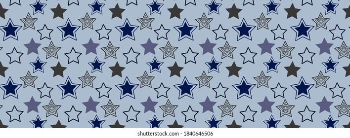 Seamless pattern with stars. Wallpaper, print, modern textile design, wrapping paper
