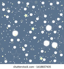 Seamless Pattern with Stars.Great for wedding cards, postcards, t-shirts, bridal invitations, brochures, posters, gift wrapping, wall art, wallpapers, etc.Vector Illustration.