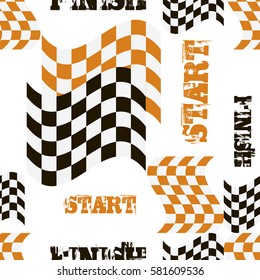 seamless pattern. start flags. start-finish.