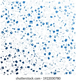 Seamless Pattern With STATIONERY ICON Stock Vector, in gradient color and white background with mini doodle (icon). Vector Illustration