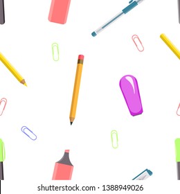 Seamless pattern of stationery set