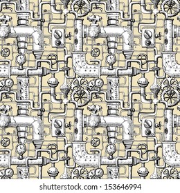 Seamless Pattern Steampunk 