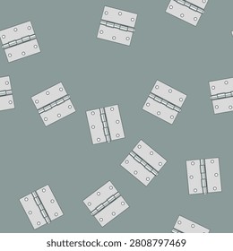 seamless pattern steel door hinge cartoon. object house, silver open, construction repair steel door hinge sign vector