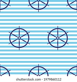 Patrón sin inconvenientes con el volante. Patrón marino para tela, ropa, fondo, textil, papel envolvente. Ilustración del vector