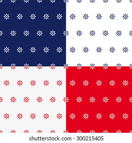 seamless pattern steering wheels. white, red, blue versions.