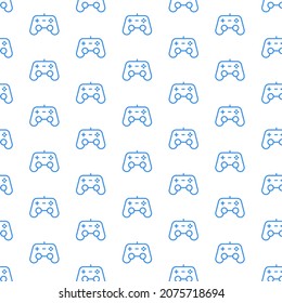 Seamless pattern of stick game in white background with mini doodle (icon). Vector Illustration