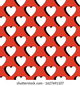 Seamless pattern with sticker of heart. Good for Valentines Day, wedding invitation and other.