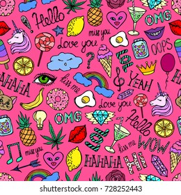 Seamless pattern from stickers