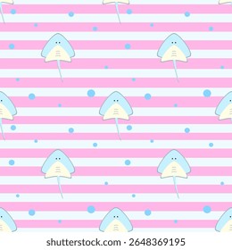 seamless pattern with stingray , fabric pattern, gift wrapping paper 