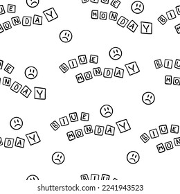 Seamless pattern Stock image of a blue monday text