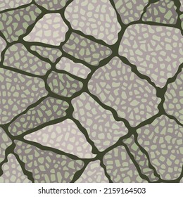 Seamless pattern with stone floor texture. Hand drawn vector illustration. Flat colors, easy to recolor.