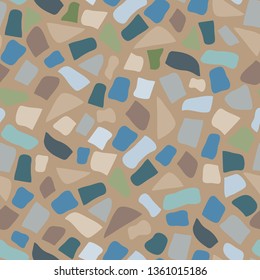 Seamless pattern, stone tile. Abstract mosaic background