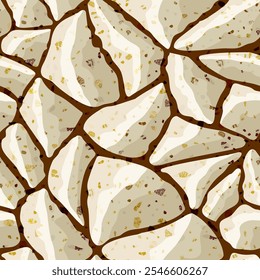 Seamless pattern with stone wall texture - hand drawn vector illustration.