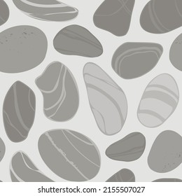 seamless pattern with stones of different shapes and colors, natural shapes, lines, suitable for printing natural shades 