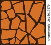 Seamless pattern of stones floor. Vector illustration. Brown background.