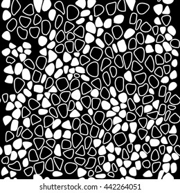 Seamless pattern with stones. Mosaic, abstraction. Vector freehand drawing 