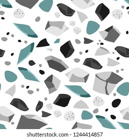 Seamless pattern of stones on a white background abstraction vector