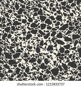 Seamless pattern with stones texture mosaic. Abstract modern monochrome endless background. Vector illustration.