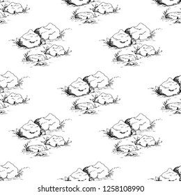  Seamless pattern with stones. Vector illustration.