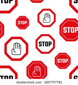 seamless pattern with stop sign