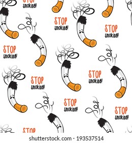 Seamless pattern "Stop smoking!"