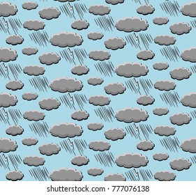 seamless pattern of storm clouds on a blue background
