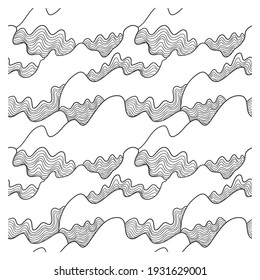 Seamless pattern with stormy waves. Design for backdrops with sea, rivers or water texture.