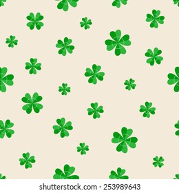 Seamless pattern for St.Patrick's Day with clover leaves.