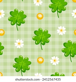 Seamless pattern St.Patrick's Day elements. Vector illustration.