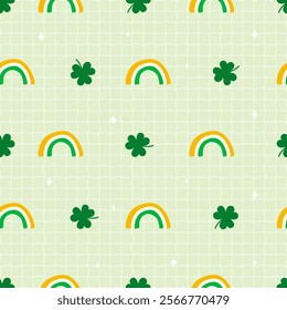 Seamless pattern St.Patrick's Day elements. Vector illustration.