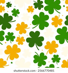 Seamless pattern St.Patrick's Day elements. Vector illustration.