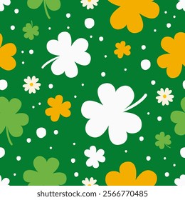 Seamless pattern St.Patrick's Day elements. Vector illustration.