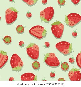 seamless pattern with straberry. Vector design for paper, fabric and other surface