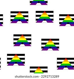 Seamless pattern with Straight Allies pride flag. LGBT community flag. Gay pride. Pride Month. Love, freedom