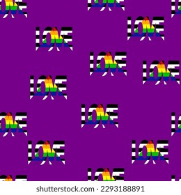 Seamless pattern with Straight Allies pride flag. LGBT community flag. Gay pride. Pride Month. Love, freedom