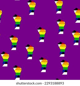 Seamless pattern with Straight Allies pride flag. LGBT community flag. Gay pride. Pride Month. Love, freedom