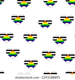 Seamless pattern with Straight Allies pride flag. LGBT community flag. Gay pride. Pride Month. Love, freedom