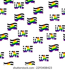 Patrón sin foco con la bandera del orgullo de los aliados rectos. Bandera de la comunidad LGBT. Orgullo gay. Mes del Orgullo. Amor, libertad