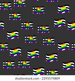 Seamless pattern with Straight Allies pride flag. LGBT community flag. Gay pride. Pride Month. Love, freedom