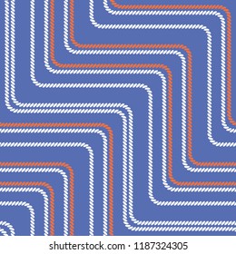 Seamless pattern with straight angles. Curved threads and ropes. Optical illusion of motion.