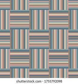 Seamless pattern with straight lines in a checkerboard pattern of delicate colors